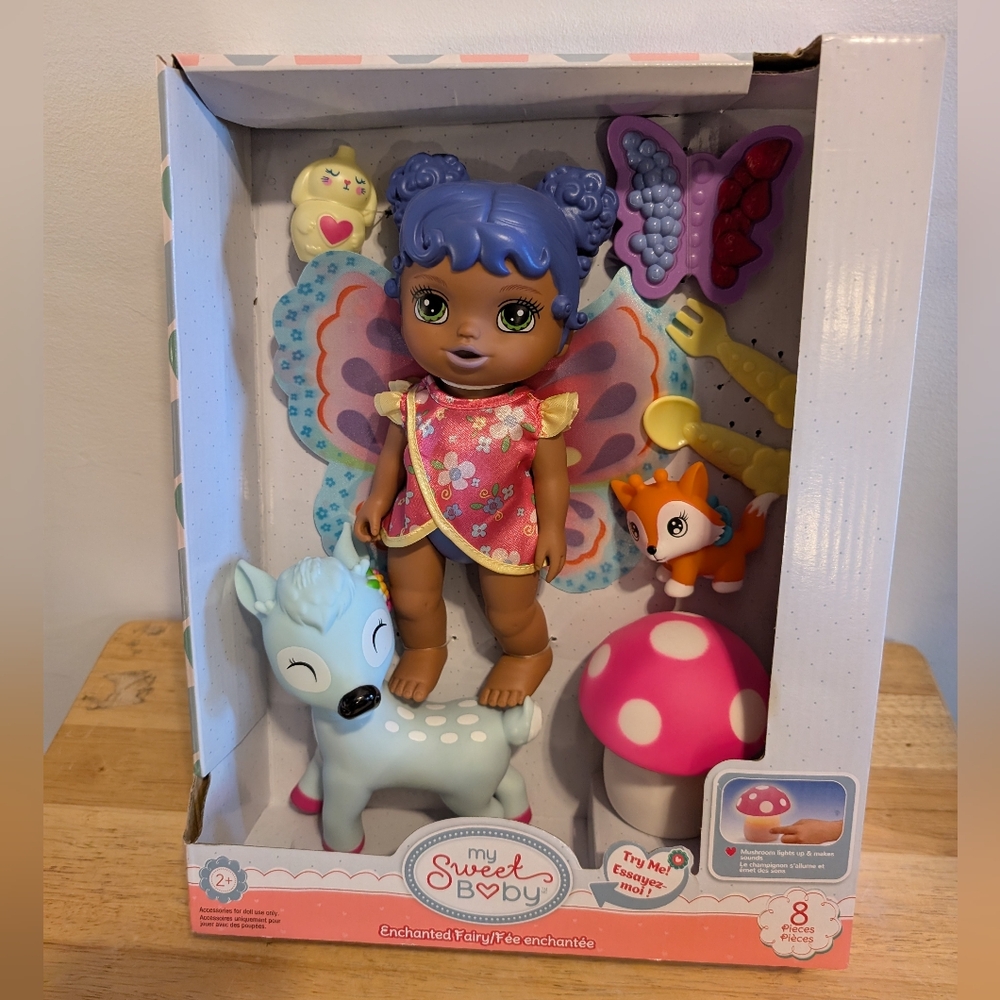 Fairy Doll with Blue Hair and Colorful Wings